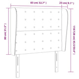 Vzglavje z ušesi modro 83x23x118/128 cm blago