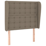 Vzglavje z ušesi taupe 93x23x118/128 cm blago