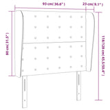 Vzglavje z ušesi taupe 93x23x118/128 cm blago