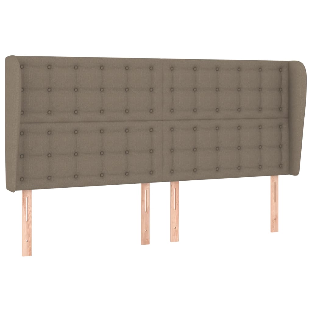 Vzglavje z ušesi taupe 163x23x118/128 cm blago