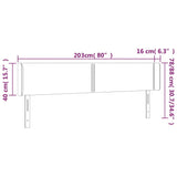 Vzglavje z ušesi temno modro 203x16x78/88 cm žamet