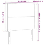 Vzglavje z ušesi taupe 93x16x118/128 cm blago