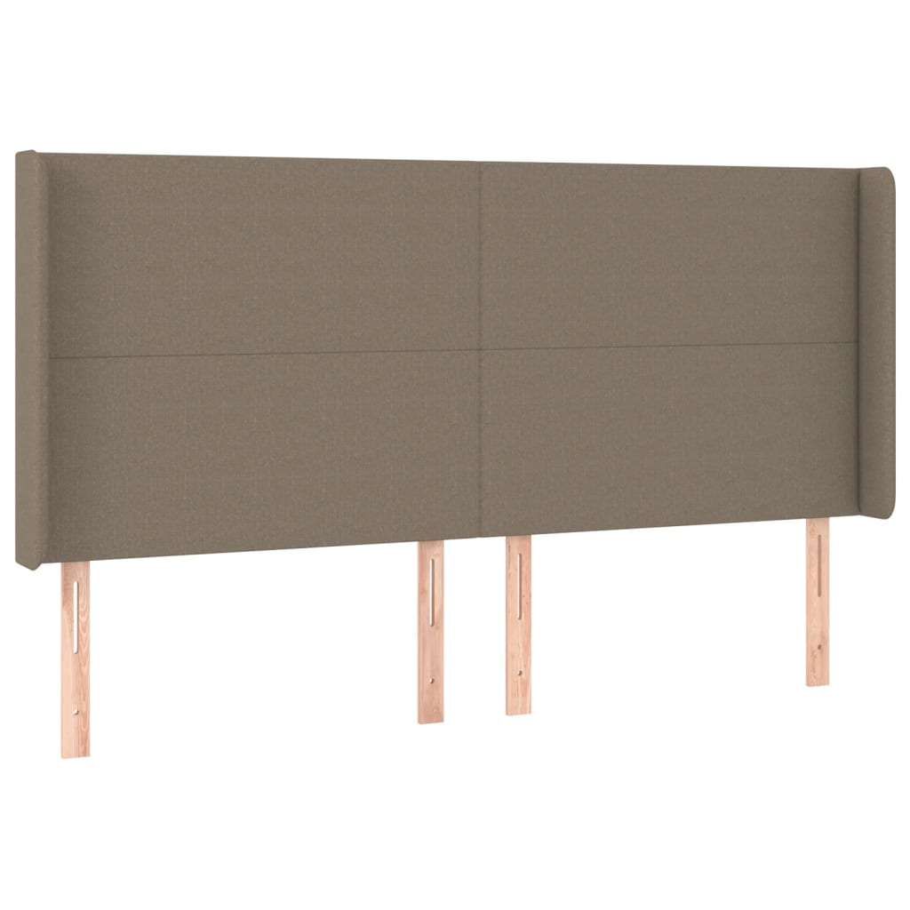 Vzglavje z ušesi taupe 183x16x118/128 cm blago