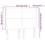 Vzglavje z ušesi temno modro 147x16x118/128 cm žamet