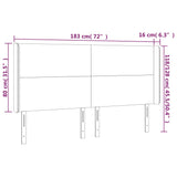 Vzglavje z ušesi temno modro 183x16x118/128 cm žamet