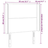 Vzglavje z ušesi sivo 83x16x118/128 cm umetno usnje