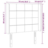 Vzglavje z ušesi modro 93x16x118/128 cm blago