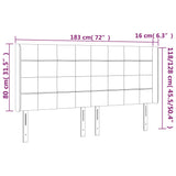 Vzglavje z ušesi modro 183x16x118/128 cm blago