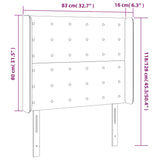 Vzglavje z ušesi sivo 83x16x118/128 cm umetno usnje