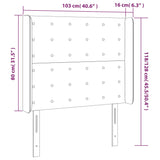 Vzglavje z ušesi sivo 103x16x118/128 cm umetno usnje