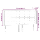 Vzglavje z ušesi sivo 163x16x118/128 cm umetno usnje