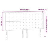 Vzglavje z ušesi sivo 203x16x118/128 cm umetno usnje