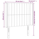 Vzglavje z ušesi temno sivo 93x16x118/128 cm blago