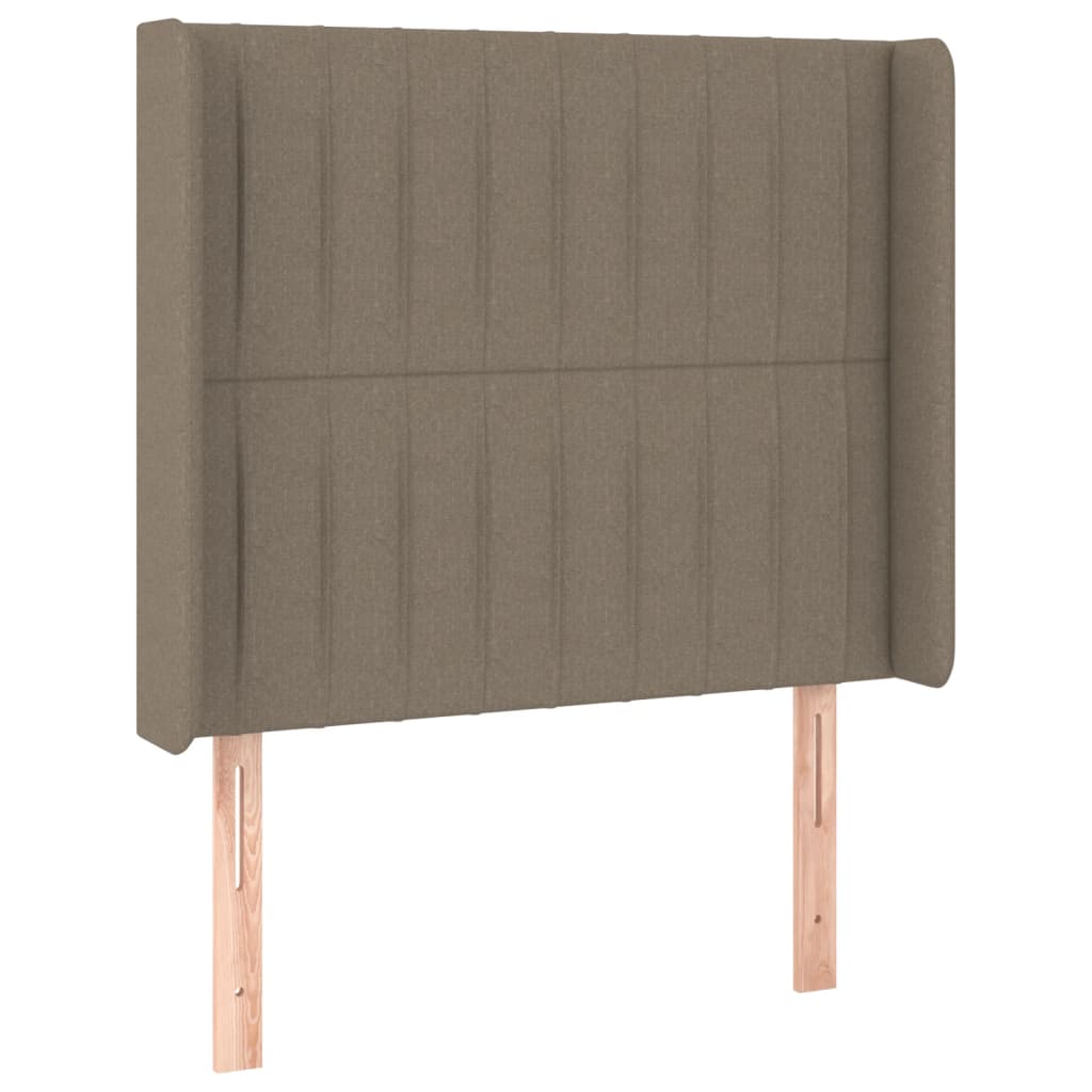 Vzglavje z ušesi taupe 93x16x118/128 cm blago