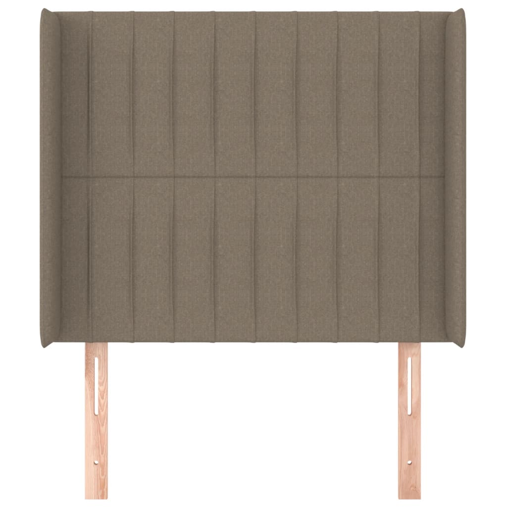 Vzglavje z ušesi taupe 93x16x118/128 cm blago