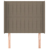 Vzglavje z ušesi taupe 93x16x118/128 cm blago