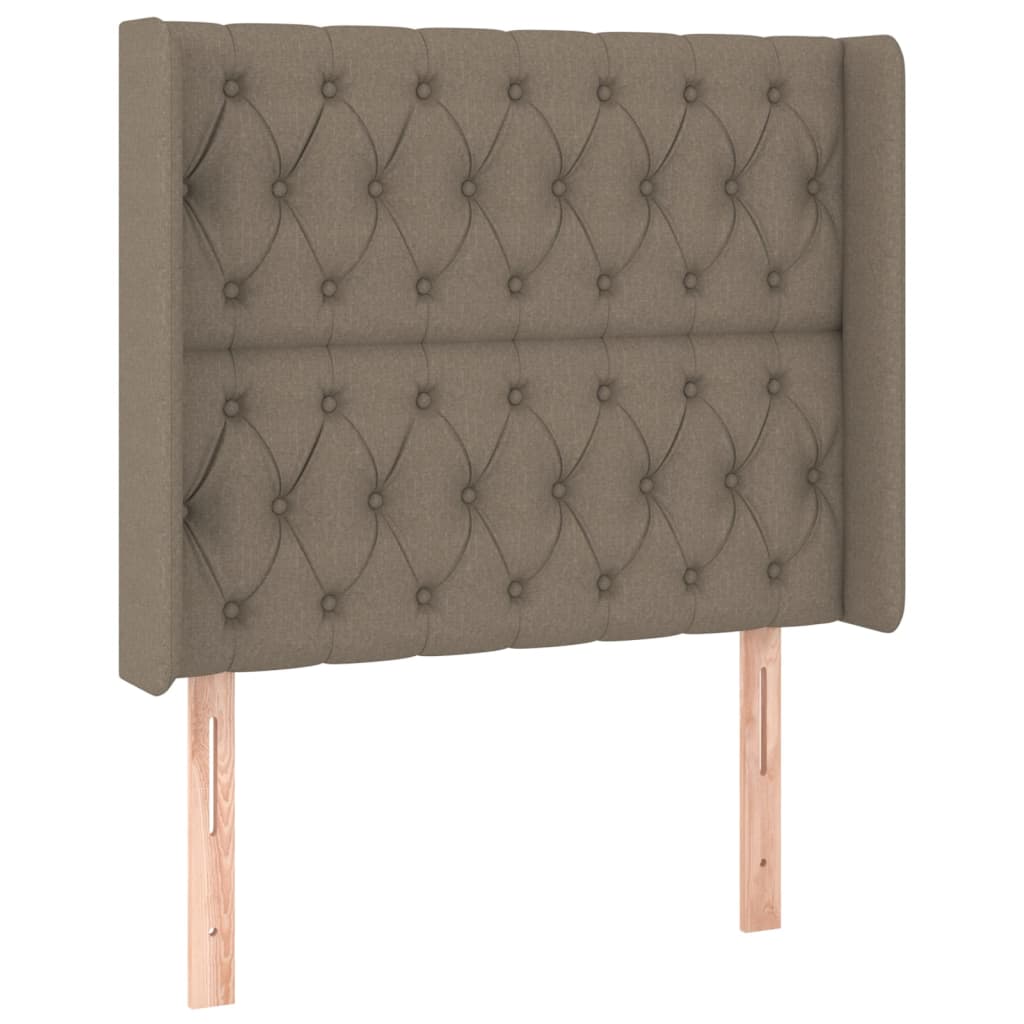 Vzglavje z ušesi taupe 103x16x118/128 cm blago