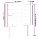 Vzglavje z ušesi modro 83x16x118/128 cm blago