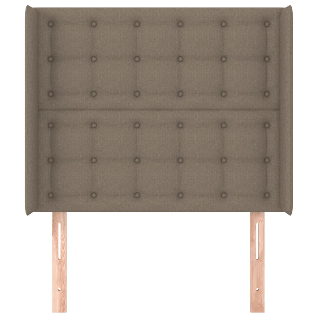 Vzglavje z ušesi taupe 93x16x118/128 cm blago