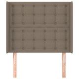 Vzglavje z ušesi taupe 93x16x118/128 cm blago