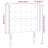 Vzglavje z ušesi taupe 93x16x118/128 cm blago