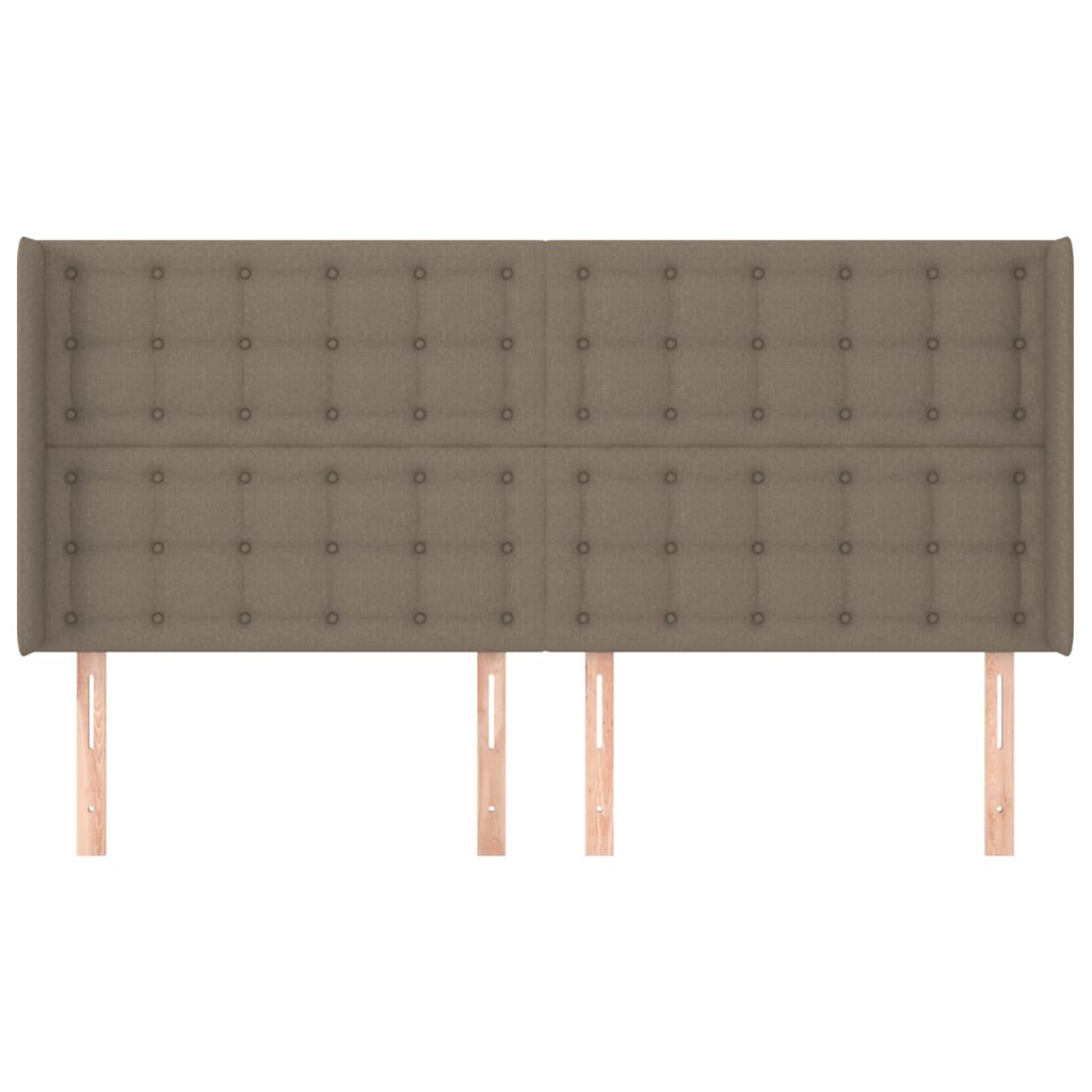 Vzglavje z ušesi taupe 163x16x118/128 cm blago