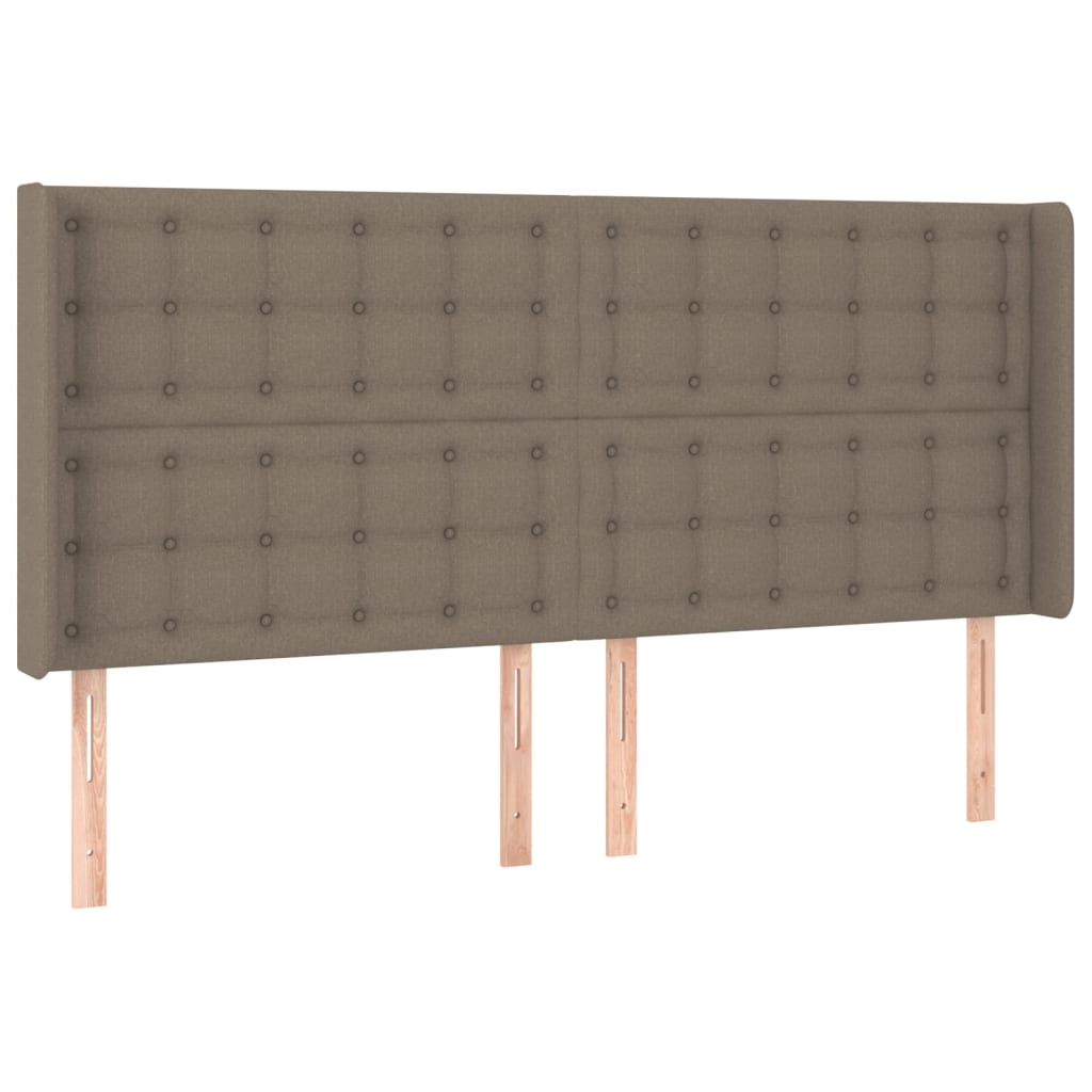 Vzglavje z ušesi taupe 203x16x118/128 cm blago