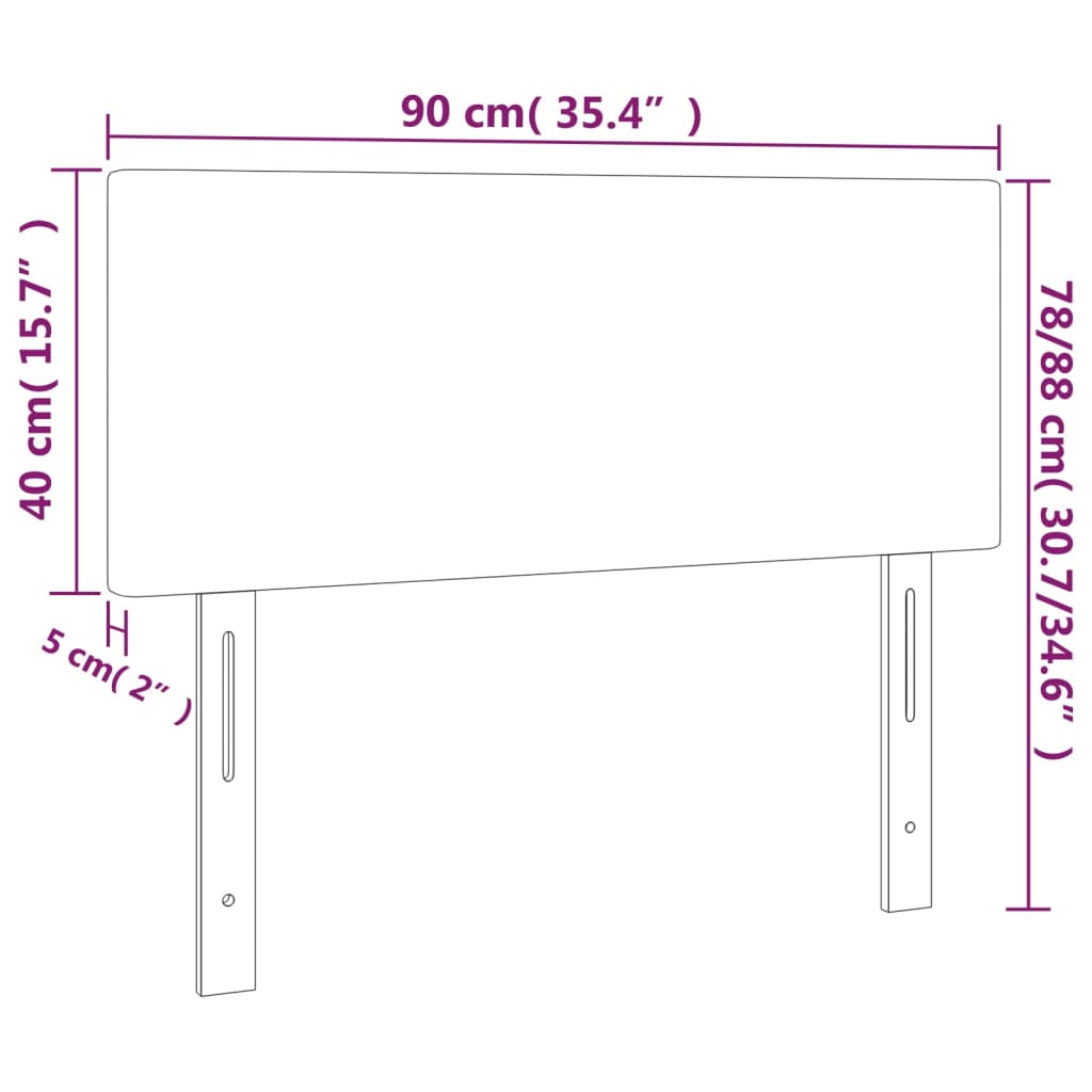 LED posteljno vzglavje črno 90x5x78/88 cm blago