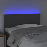 LED posteljno vzglavje temno sivo 100x5x78/88 cm blago