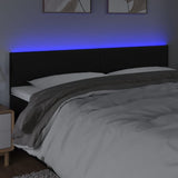 LED posteljno vzglavje črno 160x5x78/88 cm umetno usnje