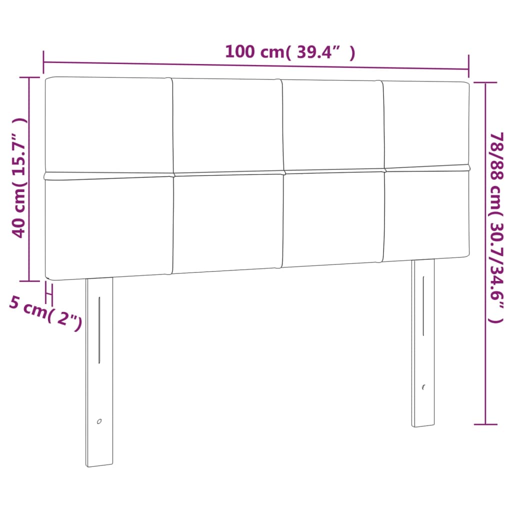 LED posteljno vzglavje taupe 100x5x78/88 cm blago