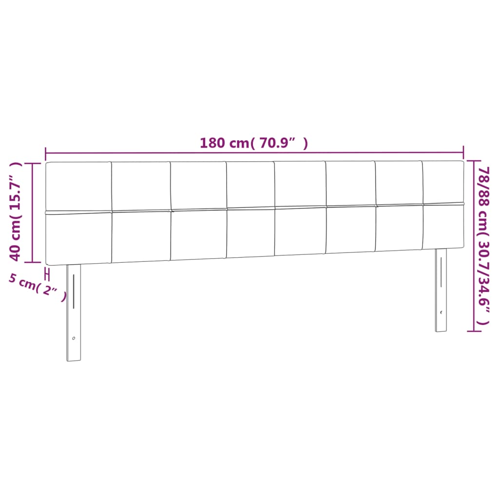 LED posteljno vzglavje modro 180x5x78/88 cm blago