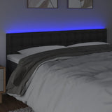 LED posteljno vzglavje črno 160x5x78/88 cm umetno usnje