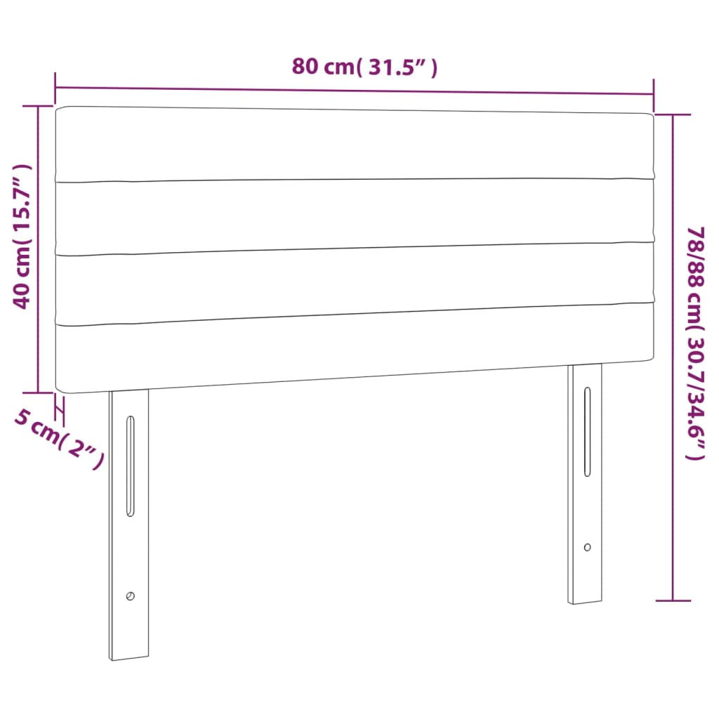 LED posteljno vzglavje temno rjavo 80x5x78/88 cm blago