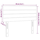 LED posteljno vzglavje svetlo sivo 90x5x78/88 cm žamet