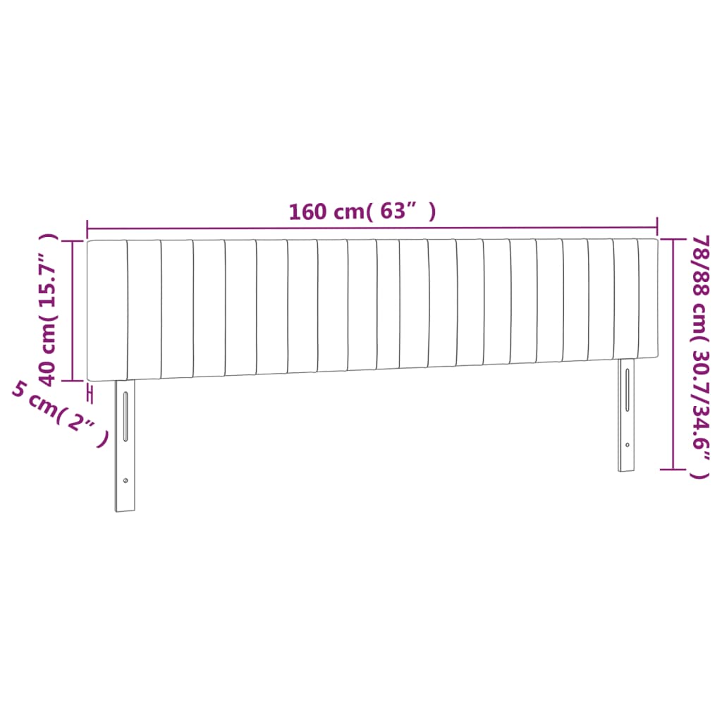 LED posteljno vzglavje črno 160x5x78/88 cm blago