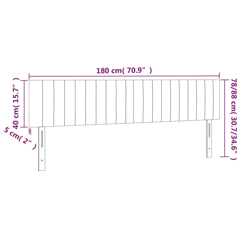 LED posteljno vzglavje svetlo sivo 180x5x78/88 cm blago