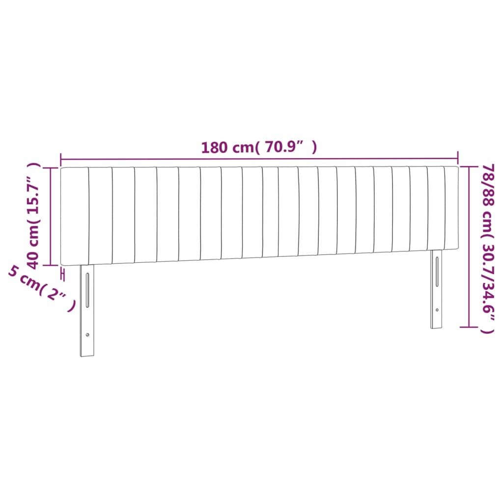 LED posteljno vzglavje temno sivo 180x5x78/88 cm blago