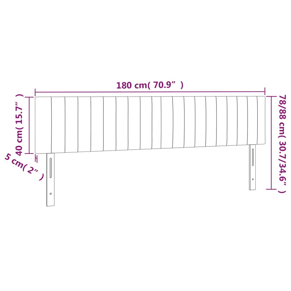 LED posteljno vzglavje taupe 180x5x78/88 cm blago