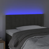 LED posteljno vzglavje temno sivo 90x5x78/88 cm žamet