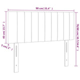 LED posteljno vzglavje temno sivo 90x5x78/88 cm žamet