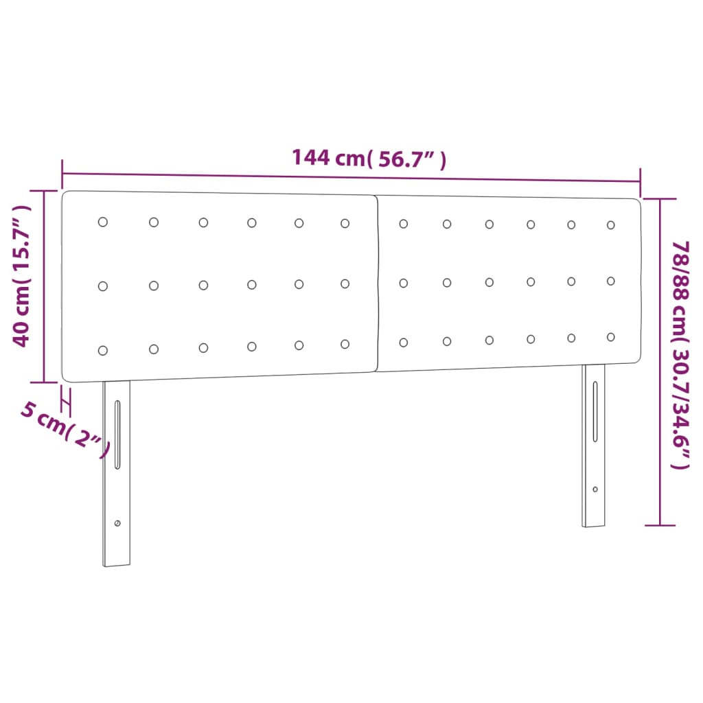 LED posteljno vzglavje modro 144x5x78/88 cm blago