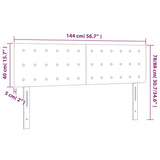 LED posteljno vzglavje modro 144x5x78/88 cm blago