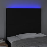 LED posteljno vzglavje črno 80x5x118/128 cm blago