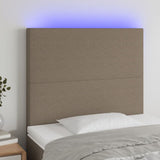 LED posteljno vzglavje taupe 90x5x118/128 cm blago