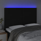 LED posteljno vzglavje črno 144x5x118/128 cm blago