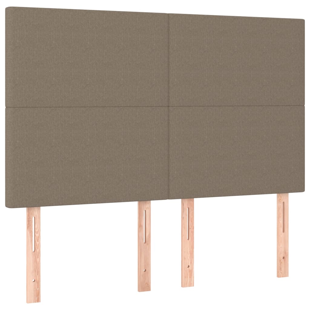 LED posteljno vzglavje taupe 144x5x118/128 cm blago