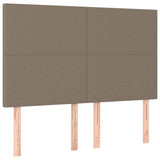 LED posteljno vzglavje taupe 144x5x118/128 cm blago