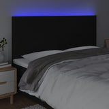 LED posteljno vzglavje črno 160x5x118/128 cm blago