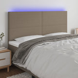 LED posteljno vzglavje taupe 180x5x118/128 cm blago